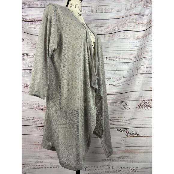 Torrid 00 Knit Duster Cardigan Womens M/L Open Front Drape 3/4 Sleeves Stretch - Picture 4 of 11